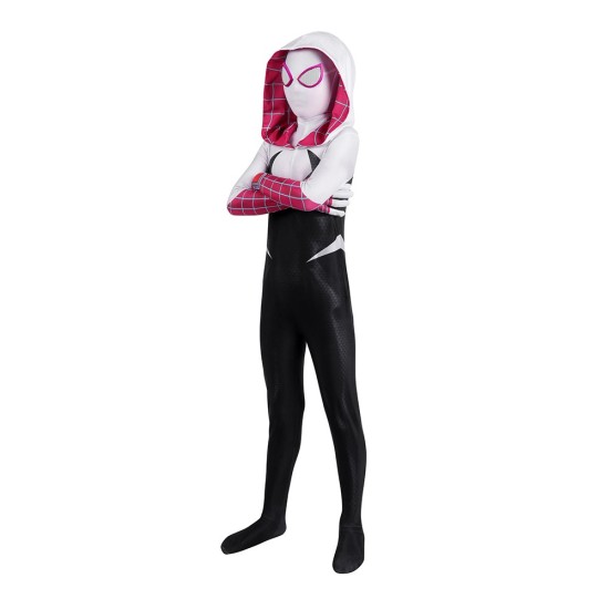 Kids Gwen Cosplay Costumes Across The Spider-Verse Gwen Halloween Suit Kids Gwen Cosplay Costumes Across The Spider-Verse Gwen Halloween Suit