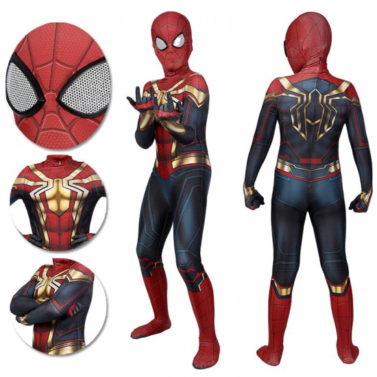Kids Iron Spider-man 3 No Way Home Spandex BodySuit Kids Iron Spider-man 3 No Way Home Spandex BodySuit