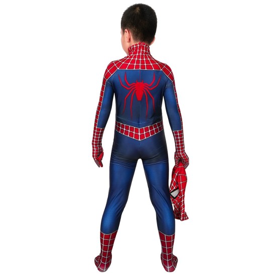 Kids Spider-man Cosplay Suit Spandex Tobey Maguire Suit Printed Edition Kids Spider-man Cosplay Suit Spandex Tobey Maguire Suit Printed Edition
