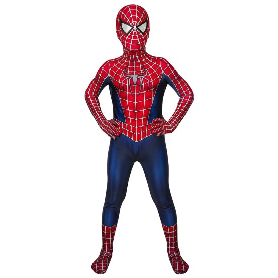 Kids Spider-man Cosplay Suit Spandex Tobey Maguire Suit Printed Edition Kids Spider-man Cosplay Suit Spandex Tobey Maguire Suit Printed Edition