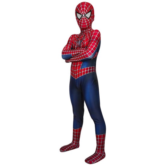 Kids Spider-man Cosplay Suit Spandex Tobey Maguire Suit Printed Edition Kids Spider-man Cosplay Suit Spandex Tobey Maguire Suit Printed Edition