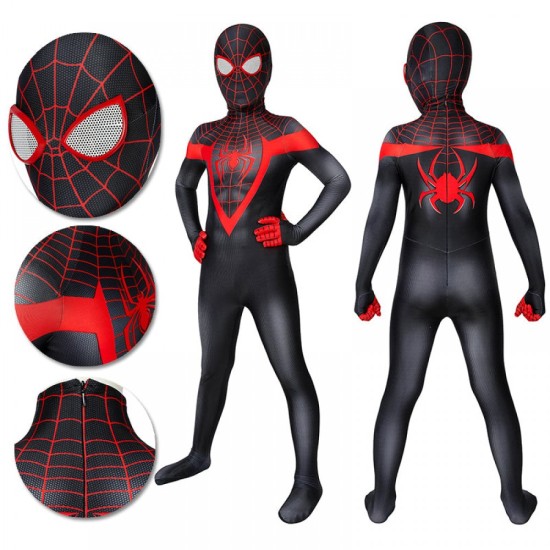 Kids Spider-man Miles Morales PS5 Cosplay Suit Children Halloween Cosplay Jumpsuit Kids Spider-man Miles Morales PS5 Cosplay Suit Children Halloween Cosplay Jumpsuit
