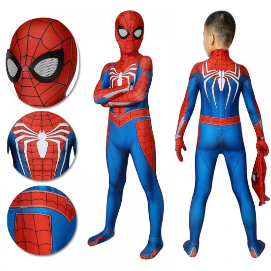 Kids Spider-man PS4 Advanced Suit Spiderman Children Cosplay Jumpsuit Kids Spider-man PS4 Advanced Suit Spiderman Children Cosplay Jumpsuit