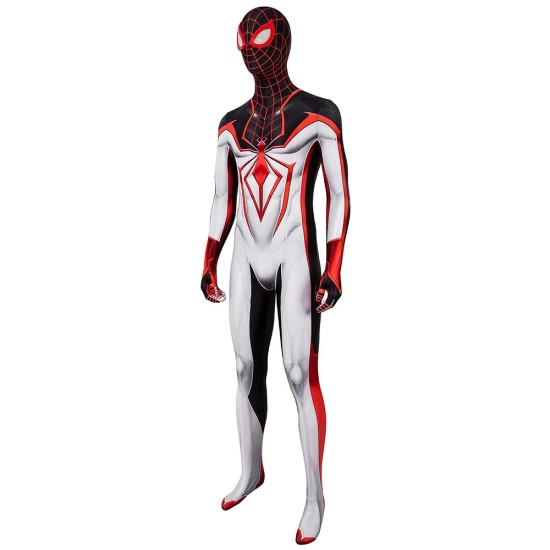 Spider-man Tracksuit Spiderman Miles Morales White Cosplay Suit Spider-man Tracksuit Spiderman Miles Morales White Cosplay Suit