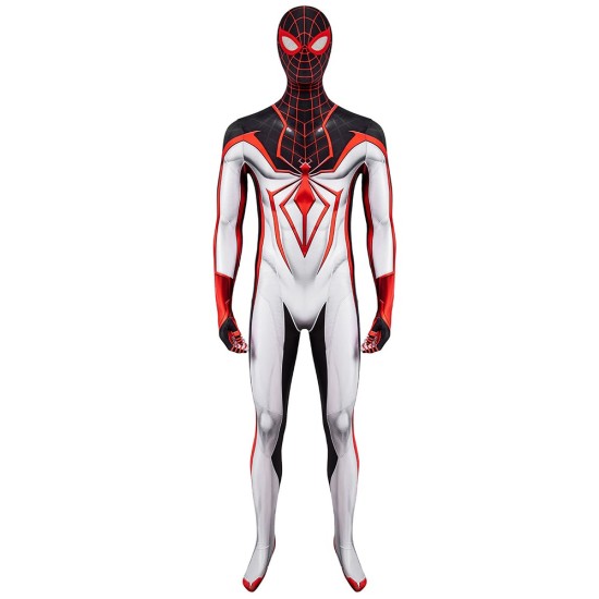 Spider-man Tracksuit Spiderman Miles Morales White Cosplay Suit Spider-man Tracksuit Spiderman Miles Morales White Cosplay Suit