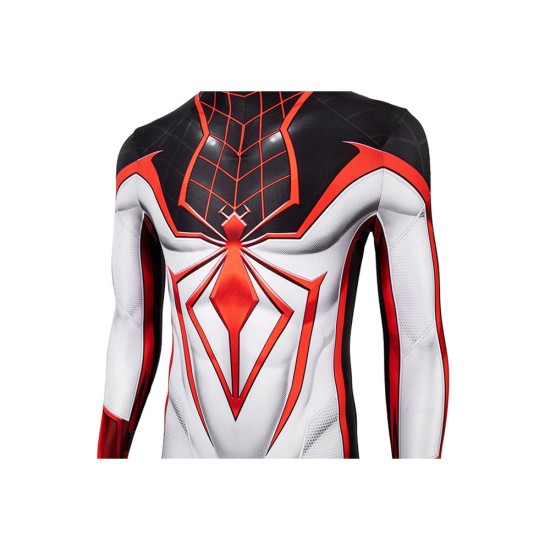Spider-man Tracksuit Spiderman Miles Morales White Cosplay Suit Spider-man Tracksuit Spiderman Miles Morales White Cosplay Suit